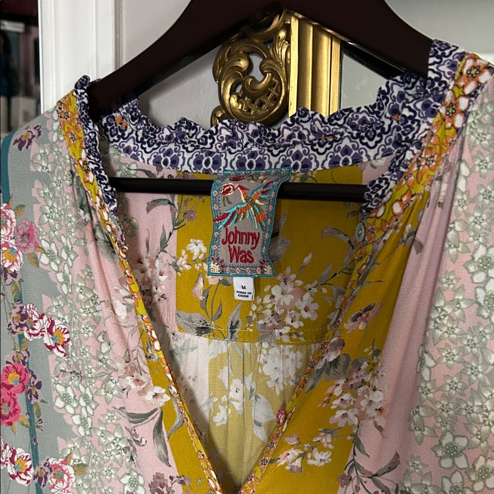Johnny Was Floral Patchwork blouse